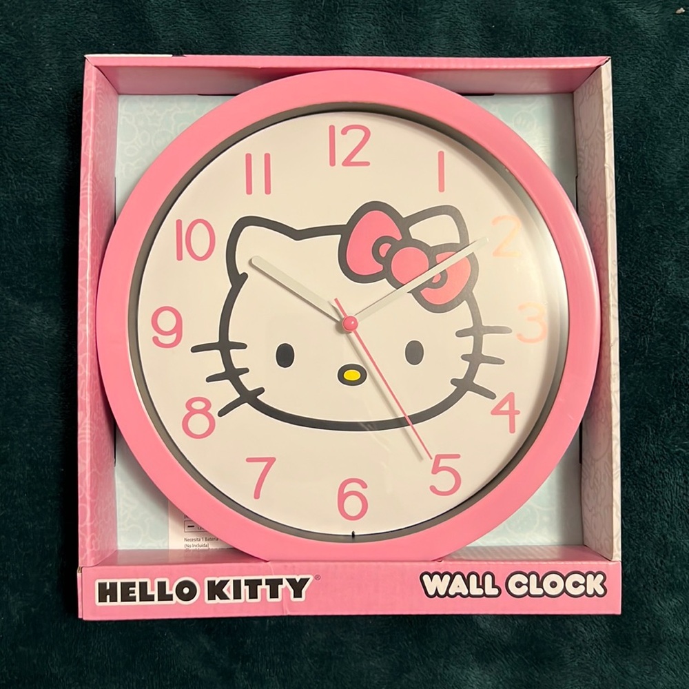 Hello Kitty 10” wall clock, New in original packaging